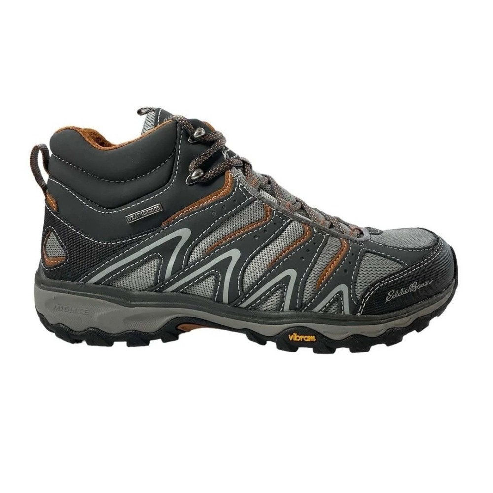 Eddie Bauer Mens Lukla Pro Mid Lace Up Trail Hiking Shoes Gray Size 12 NEW! $160